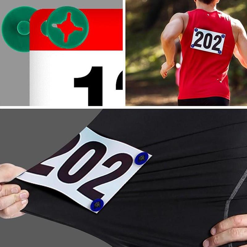 Running Gear Green - 12 Buah Penjepit Nomor Balap, Klip