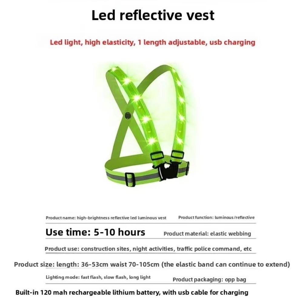 Rompi Keselamatan LED Polieste - Running Gear Green ulasan dan harga