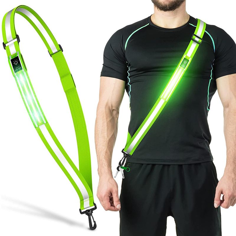 Sabuk Reflektif LED ABPF untuk - Running Gear Green ulasan dan harga